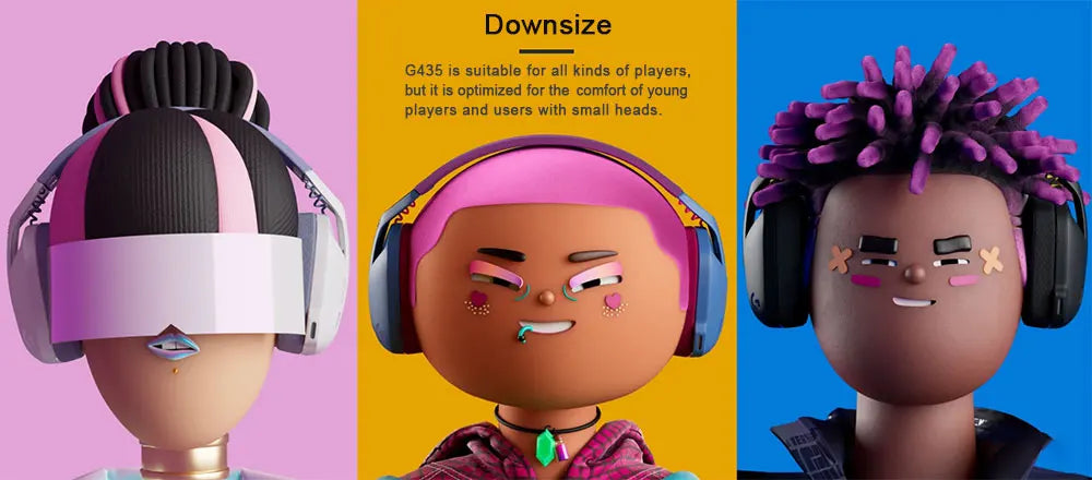 Logitech G435 Bluetooth Wireless Gaming Headset 7.1 Surround Sound Compatible Gaming and Music Built-in Microphone Headphones