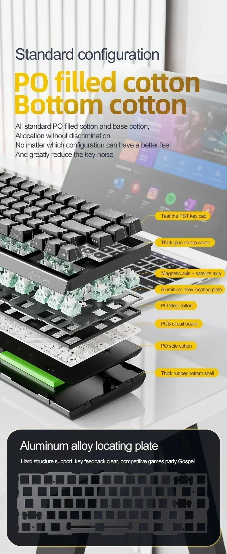 ATTACK SHARK X68HE Wired RGB Keyboard Magnetic Switch 8K Low Delay 0.01mm RT Accuracy 128K Scan Rate Esports Gaming Keyboard