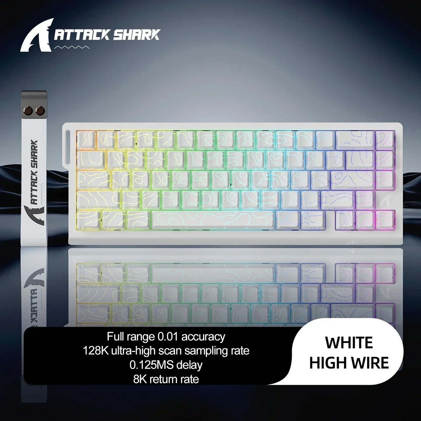 ATTACK SHARK X68HE Wired RGB Keyboard Magnetic Switch 8K Low Delay 0.01mm RT Accuracy 128K Scan Rate Esports Gaming Keyboard