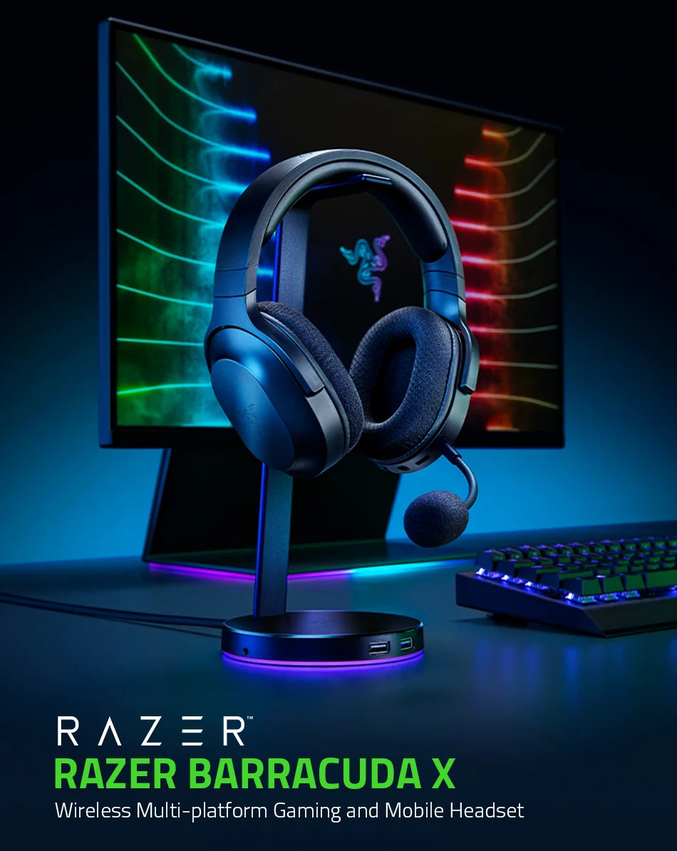 Razer Barracuda X Bluetooth Wireless +2.4GHz Wireless Gaming Headset 2022 Model Multi-platform Lightweight 250g 40mm Drivers
