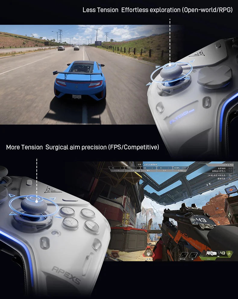 Flydigi Original APEX 5 APEX 4 Wireless Gaming Controller Precision Control Immersive Vibration for PC Suporte Switch Mobile TV