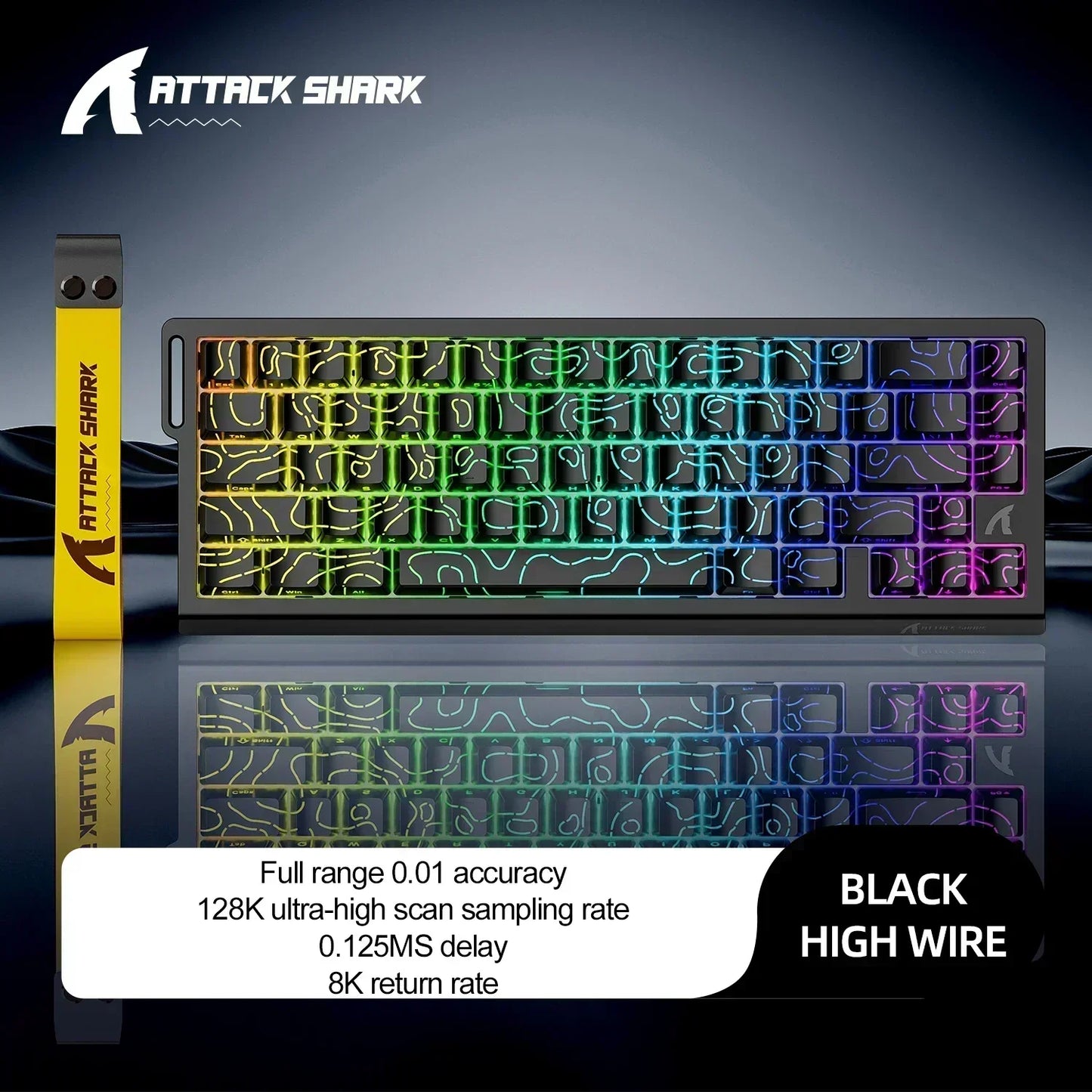 ATTACK SHARK X68HE Wired RGB Keyboard Magnetic Switch 8K Low Delay 0.01mm RT Accuracy 128K Scan Rate Esports Gaming Keyboard