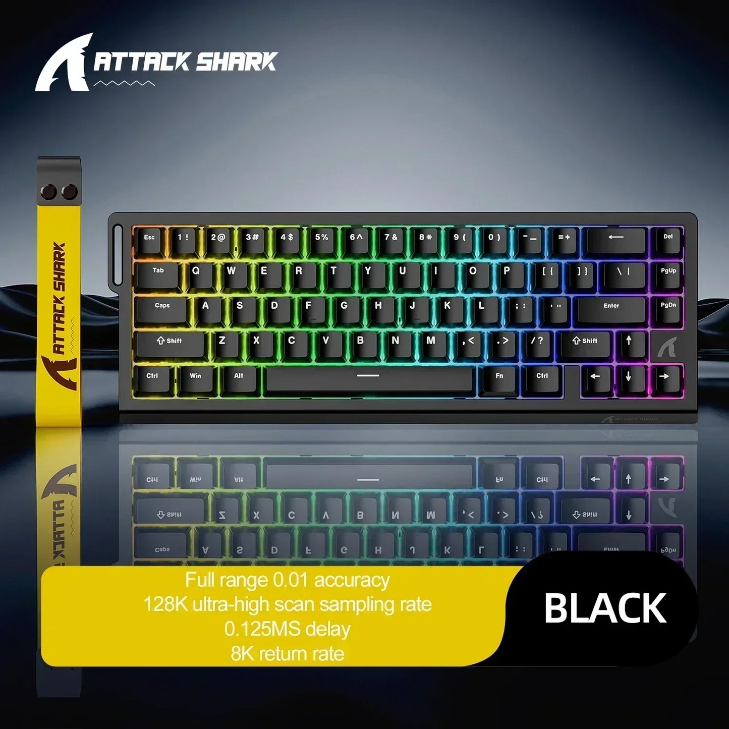 ATTACK SHARK X68HE Wired RGB Keyboard Magnetic Switch 8K Low Delay 0.01mm RT Accuracy 128K Scan Rate Esports Gaming Keyboard