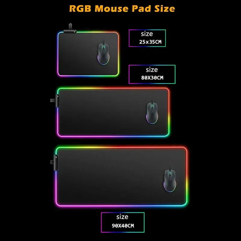 Alienware Large RGB Mouse Pad Big Non-slip Carpet Laptop Pc Gamer LED Keyboard Mat XXL Mousepad Lockrand Rubber Cool Table Mat