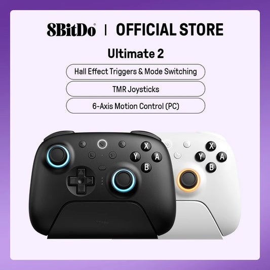 8BitDo Ultimate 2 Bluetooth Gaming Controller for Switch 2,1& Windows PC with TMR Joysticks, Switchable Triggers, Motion Control