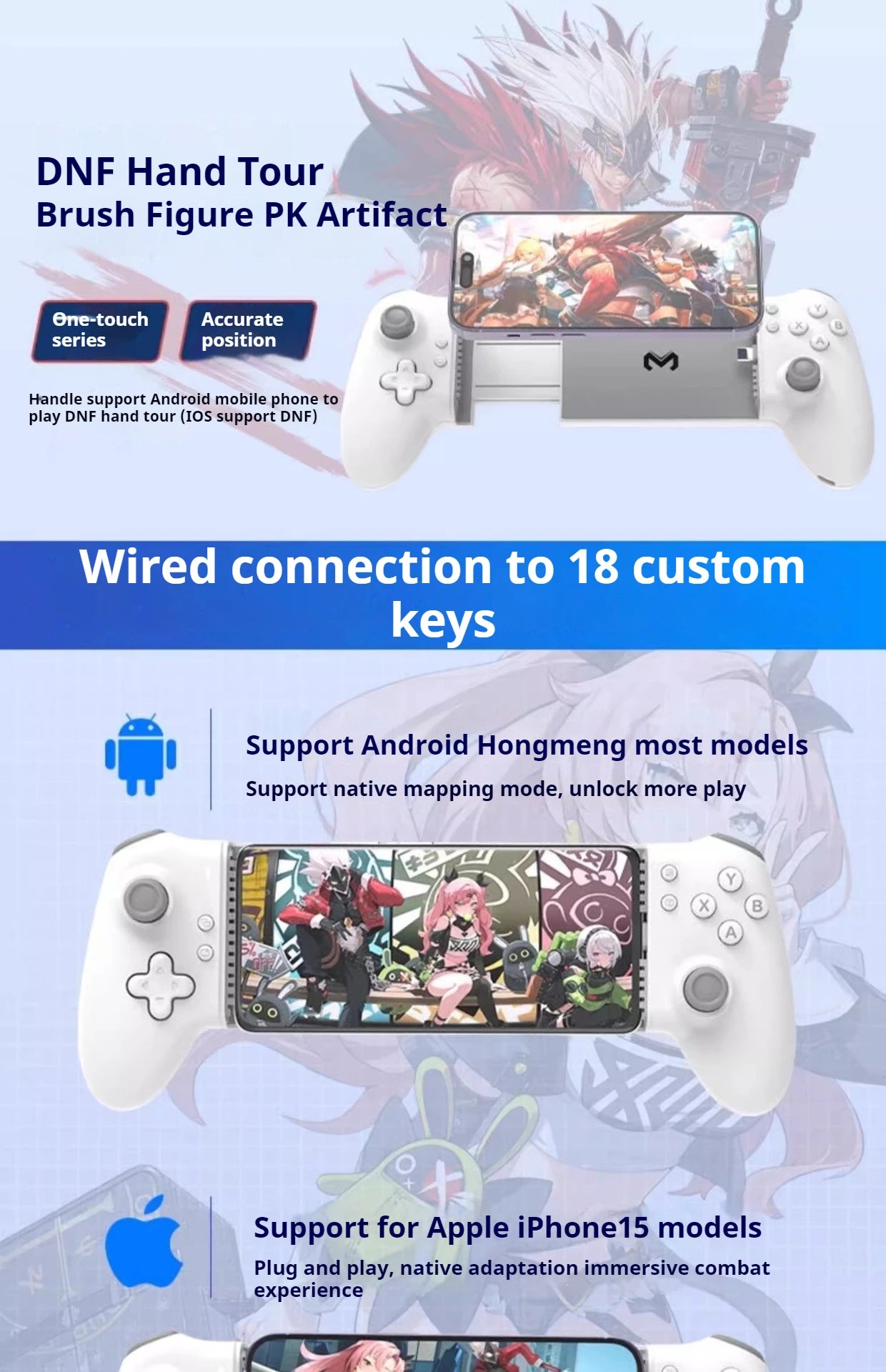 Gamepad Gaming Control For Mobile Android Cell Phone Cellular PC Tablet Hall Effect Joystick Command Type C Game Pad Controller